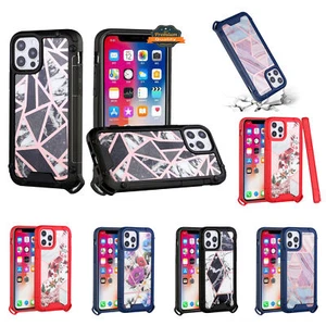 Custodia rigida ibrida antiurto per Apple iPhone 13 6.1 modello marmorizzato - Foto 1 di 37