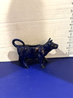 HIC Cobalt Blue Ceramic Cow Milk Creamer Pitcher Farmhouse Cottage Japan