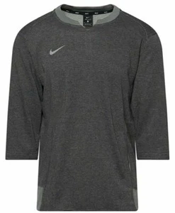 Nike Dri Fit Men's Team 3/4 Flux Crew Gray Sweater Shirt Top Sizes S Small - Picture 1 of 11