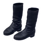 Schwarz 1/6 Maßstab flache lange Stiefel modische Schuhe für 12 Zoll Damenfigur Body