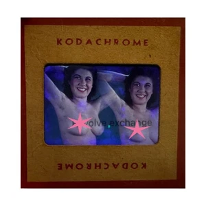 Vintage 1950s Nude Model 35mm Color Slide Kodachrome Red Border Lot of 2 (Lois) - Bild 1 von 5