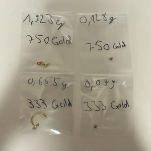 Altgold Bruchgold Schmelzgold Konvolut: Gesamt 1,789g REINES GOLD - Anlage - Bild 1 von 8