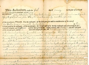 Escritura de propiedad de Pensilvania de 1845 firmada por John A. Franklin al condado de John Wells Benton - Imagen 1 de 4