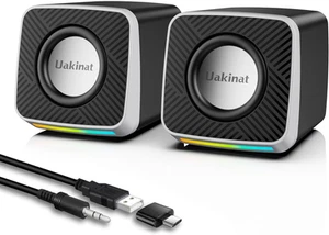 Carbon Fiber PC Speakers - USB Powered, Crystal Clear Sound & Rich Bass - Picture 1 of 8