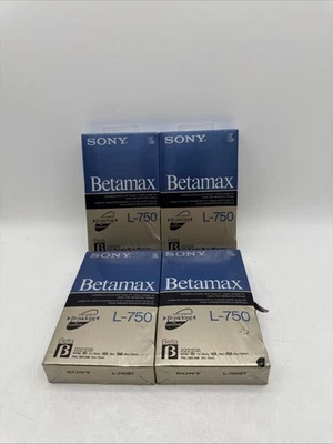 L-750 Beta Tapes Sony Betamax L-750BT Blank Tapes Lot of 4 Factory Sealed - Image 1 of 4