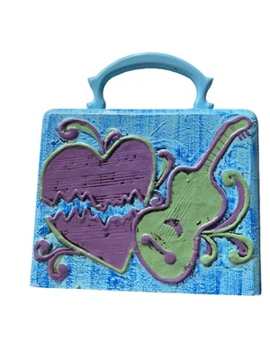 Rare Vintage Lady London 1971 Mid Century Frosted Aqua Box Purse Made In Japan - Image 1 of 4