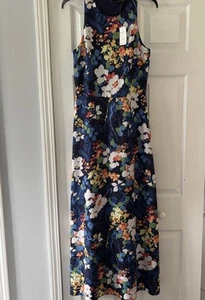 Banana Republic 4 Tall Stappy Fixed Sleeveless Floral Maxi Dress New - Picture 1 of 15