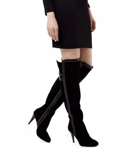 BNIB Michael Kors DELANEY BLACK SUEDE LADIES BOOTS Boots Sz:uk 7.5/40.5 RRP:£279 - Picture 1 of 3