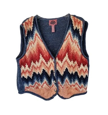 Cambridge Country Store Dry Goods Co. Chevron Vintage Southwest Sweater Vest M - Image 1 of 4