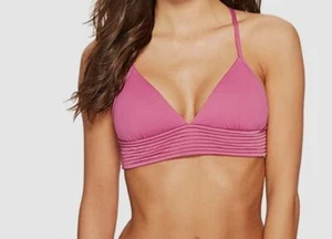 $90 Seafolly Women's Pink Solid Quilted Bikini Swim Top Size AUS 16/US 12 - Picture 1 of 2