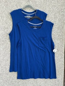 Blank Shirts Mens Blue Open Trails Blue Sleeveless T-Shirts Customizable - Picture 1 of 9