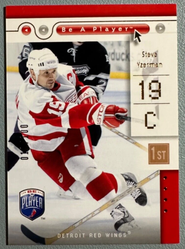 STEVE YZERMAN 2005-06 Upper Deck Be A Player First Period Parallel 012/100 - Image 1 of 3