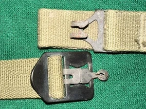 VINTAGE ORIGINAL OD3 GREEN M1 HELMET BALL KEEPER WEB CHIN STRAP BRASS BUCKLE - Picture 1 of 8