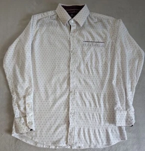 Craft+Flow Boys Long Sleeve Button Down Shirt Boys 8 White Maroon Adjustable - Picture 1 of 13