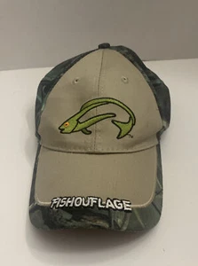 Fishouflage Crappie Fishing Hat Fish Camo Camouflage Adjustable Cap EUC - Picture 1 of 7