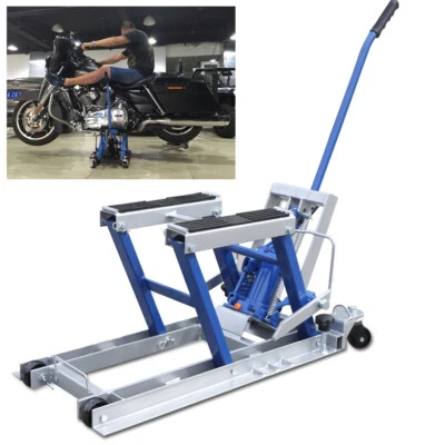 Elevador de motocicleta elevador hidráulico de motocicleta ATV plataforma elevadora caballete de montaje hasta 680 kg - Imagen 1 de 4