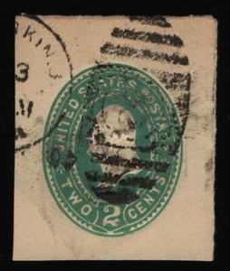 #U312 2c Washington, Cut Square, Used [2] **ANY 5=FREE SHIPPING** - Picture 1 of 1