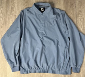 Footjoy FJ Golf Pullover Windbreaker Jacket Quarter Button Up Bluish Gray Large - Picture 1 of 17