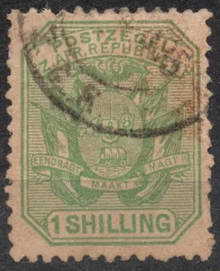 SG211 Sn:#159 1895 1 Sh Carro TRANSVAAL con un albero - Stemma 1895-97 - Foto 1 di 2