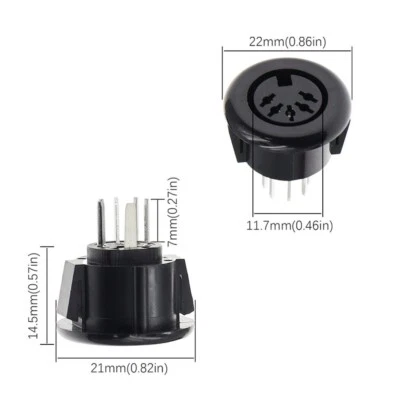 Round Socket Din Female Jack Soldering Type Terminal Chassis S Video Connectors - Image 1 of 4