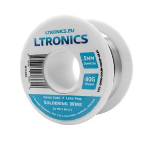 Lead-Free Sn99.3 Tin Bi0.7 Bismuth, Rosin-Core Solder Wire Roll, [0.5mm, 1mm] - Imagen 1 de 3