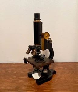 Antique Spencer Monocular Microscope w 3 Objectives, made 1913-1915 - Picture 1 of 14