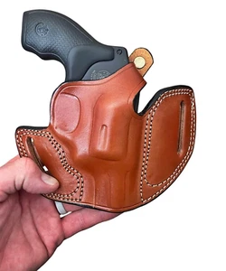 Leather Belt Holster For Charter Arms Bulldog 44 Special, Thumb Snap - Picture 1 of 9