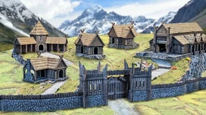 Tabletop Terrain Regno Di Sassonia Terreno Villaggio Medievale 28mm Tabletop - Bild 1 von 61
