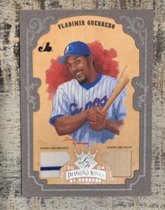 2004 DONRUSS DIAMOND KINGS 49 VLADIMIR GUERRERO BAT & JERSEY EXPOS HOF #13/25