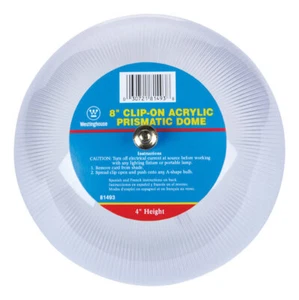 Westinghouse Clear Acrylic Dome Clip-On Glass Lamp Shade 4 H x 8 Dia. in. for In - Picture 1 of 3