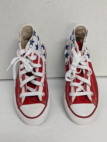 Sneakers Converse Chuck Taylor All Star ""Stelle e strisce"" bandiera giovani taglia 12 BELLE