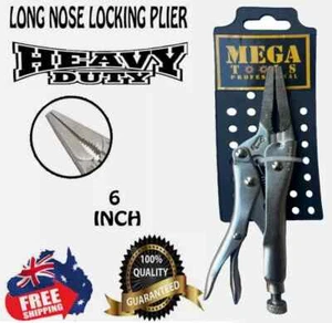 6 inch Long Nose Locking Clamping Pliers Vice Grip Straight Jaw - Picture 1 of 6