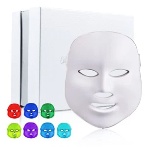 Led Face Mask Light Therapy 7 Color Red & Blue Light Therapy Facial Skin - Bild 1 von 6