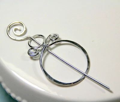 Круглая булавка, в кельтском стиле, алюминиевая шаль, брошь, шарф и булавка для свитера - Изображение 1 из 2