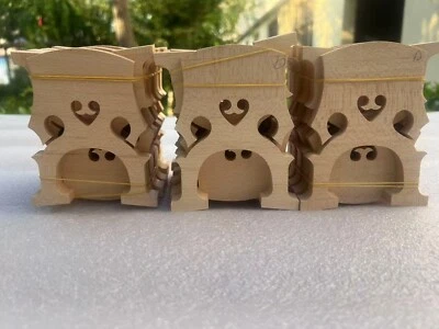 15pcs High quality French style solid maple wood 1/2 cello bridge dried 20 years - Image 1 of 4