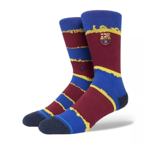 Stance FCB Stripe Futbol Club Barcelona Kids Striped Socks Youth Size Large NWT Cover