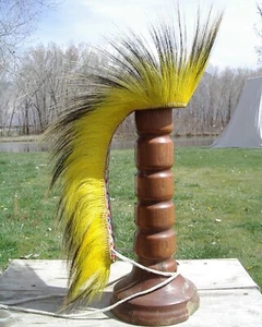 12 INCH YELLOW PORCUPINE HAIR ROACH NATIVE AMERICAN HEADDRESS #PR-2 - Picture 1 of 8