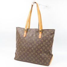 LOUIS VUITTON Logo Cabas Mezzo Shoulder Bag Monogram Leather Brown M51151 79596