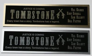 Tombstone "Justice is Coming" Nameplate for signed movie poster photo - Picture 1 of 2