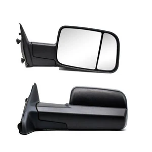 Pair Towing Mirrors For 09-18 Dodge Ram 1500 2500 3500 Manual Adjustment LH+RH - Foto 1 di 8