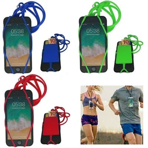 Custodia in silicone con cinghia per collo Sport Porta Cellulare Smartphone RFID - Foto 1 di 16