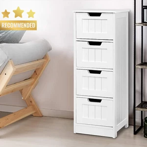 4 Drawer Dresser Chest Tallboy Storage Cabinet Bedroom Furniture White - Picture 1 of 12