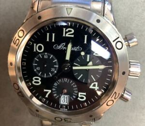 Breguet Type XX Steel Automatic 39.5mm Black Dial Watch 3820ST/H2/SW9 Sold As-Is