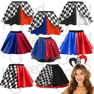 Women's CLOWN Skirts FANCY DRESS Jester / Harlequin SKIRT Costumes Circus - Picture 1 of 18