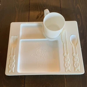 Vintage 1991 PIllsbury Poppin Fresh Doughboy Plastic Child Dinner Tray Set  - Picture 1 of 3