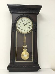 Wooden pendulum Wall clock Rounded Top Westminster Chime Roman Numerals  W2835