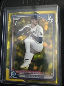 2024 Bowman Draft - Sapphire Yellow Refractor #BDC-192 Brooks Auger /75 Dodgers - Picture 1 of 2