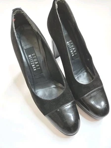 STUART WEITZMAN Made in Spain Black Suede Block Heel Women's Shoes US 6M - Picture 1 of 12