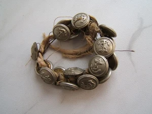 18 VINTAGE SCOVILLE MFG. BOTONES METÁLICOS NAVALES CO. ANCLA AZUL MARINO - Imagen 1 de 9