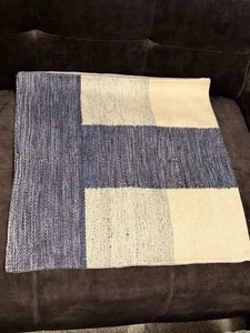 Pottery Barn/Villa Classic Home Laurel Textured Pillow Cover Blue Multi 22”x22” - Picture 1 of 8